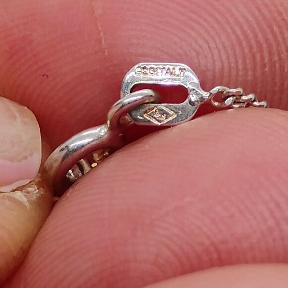 Vtg Native Navajo Old Pawn Sterling Silver Turquoise Pendant Necklace 18" Chain - Picture 7 of 9